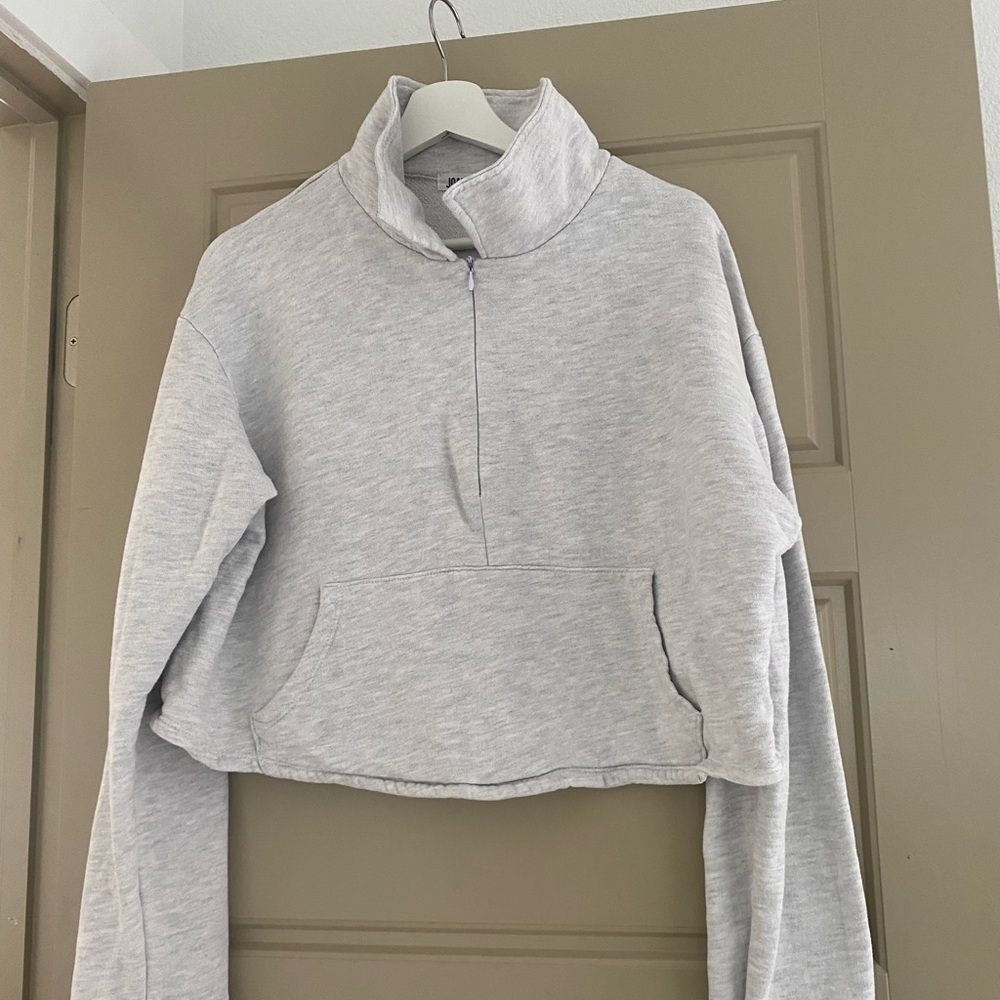 Joah brown pullover sweater medium cropped